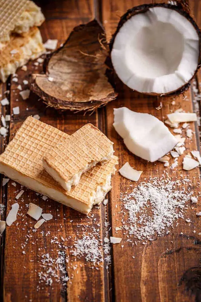 Coconut and homemade sugar wafers