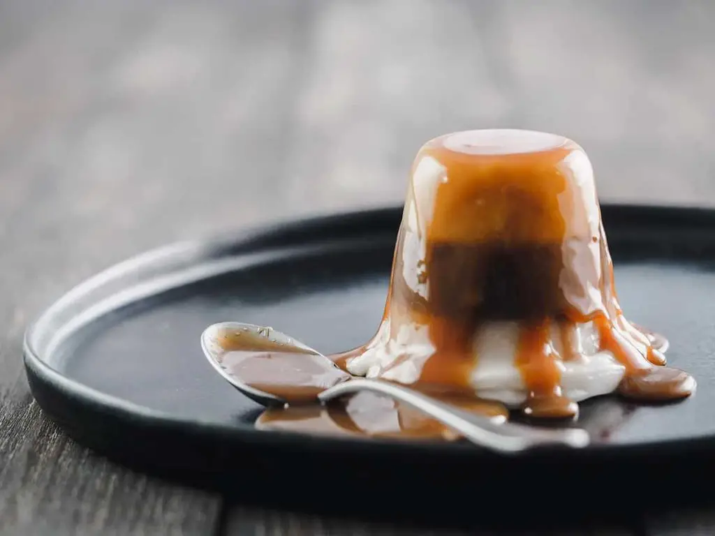 Panna Cotta with Brown Sugar Caramel Butterscotch Sauce