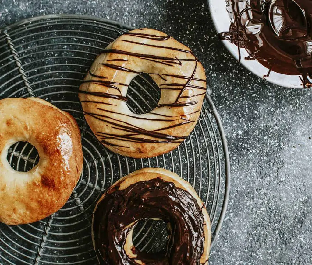 Freshly Baked Homemade Chocolate Dipped Donuts