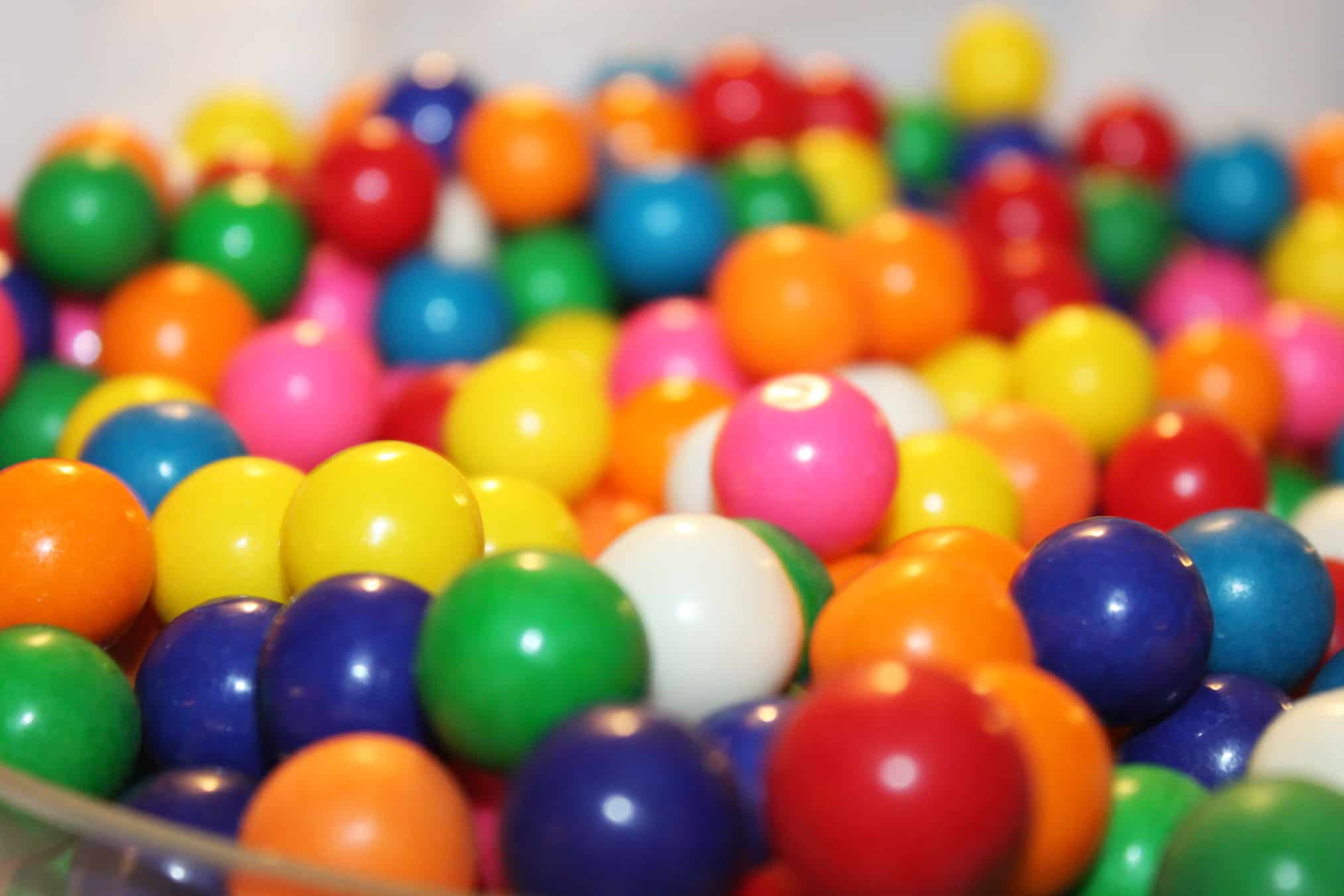 multi colored gumballs