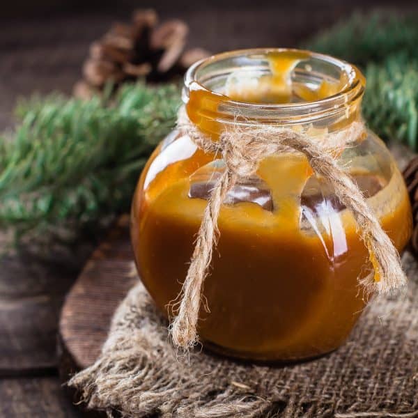 thick caramel sauce in a bottle