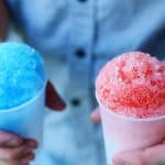 snow cones in blue and pink color